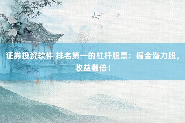 证券投资软件 排名第一的杠杆股票：掘金潜力股，收益翻倍！