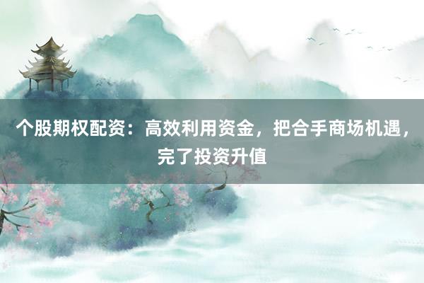 个股期权配资：高效利用资金，把合手商场机遇，完了投资升值