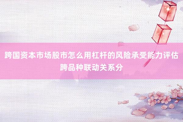 跨国资本市场股市怎么用杠杆的风险承受能力评估跨品种联动关系分