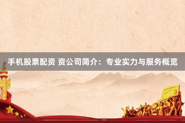 手机股票配资 资公司简介：专业实力与服务概览