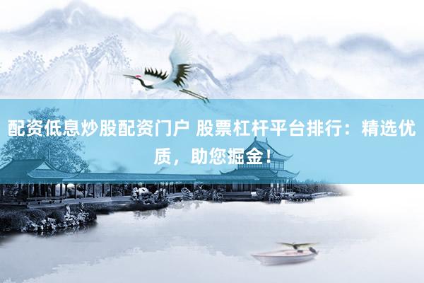 配资低息炒股配资门户 股票杠杆平台排行：精选优质，助您掘金！